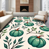 Autumn Squash Garden with Leafy Branch Motifs Anti Slip Bath(Ivory)
