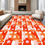 Festival Patchwork Check with Playful Abstract(Red)