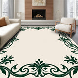 Distressed Arabesque Scroll Design Anti Slip(Green)