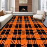 Harvest Plaid Patchwork Featuring Houndstooth and Classic Check Design(Orange)