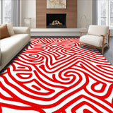 Festive Peppermint Swirl Half Moon Doormat Holiday Stripe Design(Red)