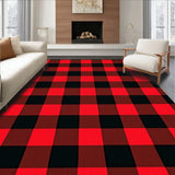 Lumberjack Grid Porch Entrance Doorstep Greeting(Red)