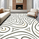 Avant garde Swirl Labyrinth Crafted Flooring(White)