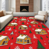 Jolly Winter Cottage Evergreen Forest(Red)