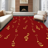 Rhythmic Jazz Notation Elegant Flooring Enhancement(Red)