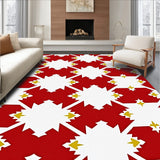 Contemporary Festive Patchwork with Starburst and Buffalo Check(Red)