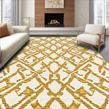 Ultra Soft Area Rug, Non Slip, Stain Resistant, Washable Area Rugs for Living Room, Bedroom, Marble Border Elegant(Gold)