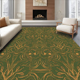 Ornate Floral Maze with Symmetrical Interlocking Petal Design(Green)