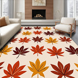 Abstract Maple Leaves Scattered Across Textured Background(Orange)