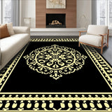 Damask Scroll Trellis Ornamental Faded Heritage(Black)