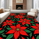 Poinsettia Bloom Tapestry with Layered Petal Botanical Elegance(Red)
