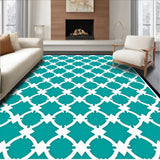 Modern Interlocking Trellis with Contrasting Border (Teal) - ODIKA
