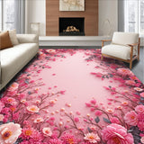 Ultra Soft Area Rug, Non Slip, Stain Resistant, Washable Area Rugs for Living Room, Bedroom, Pastel Coquette Rose Toilet Mat for Small Spaces(Pink)