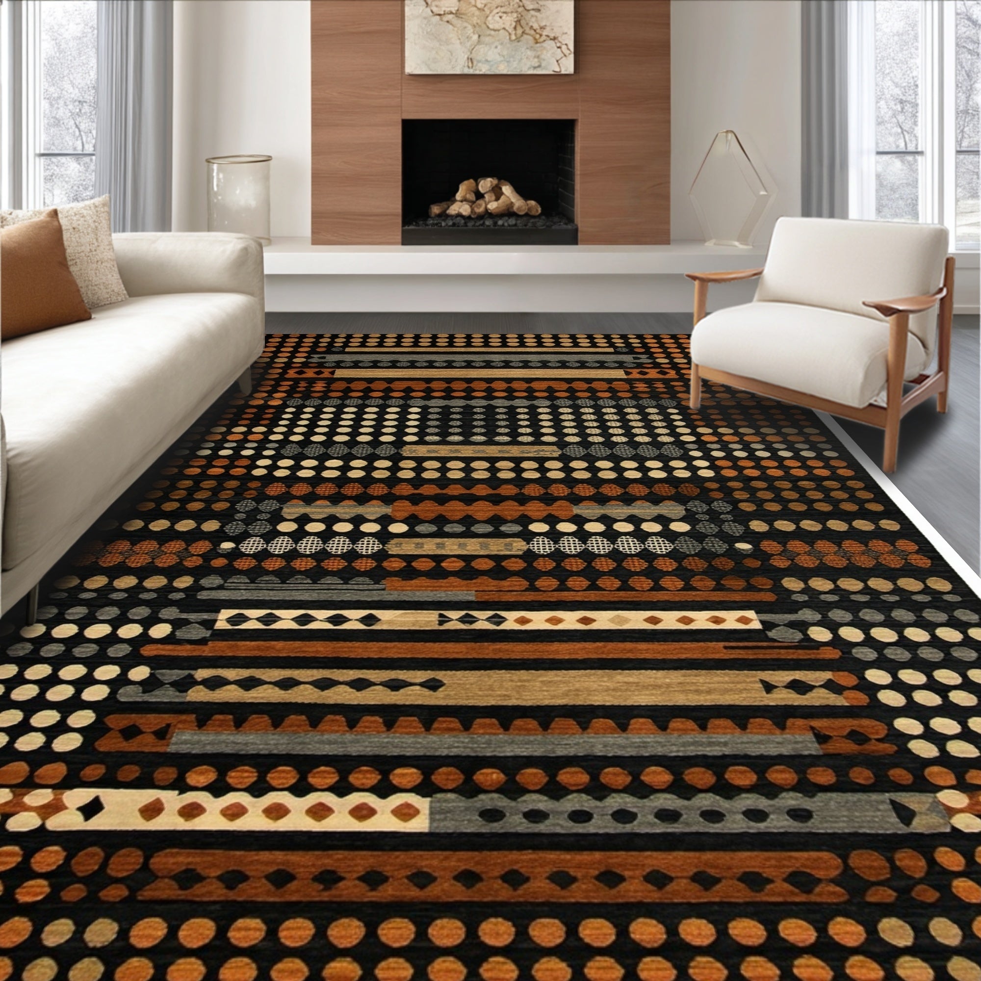 Ultra Soft Area Rug, Non Slip, Stain Resistant, Washable Area Rugs for Living Room, Bedroom, Animal Print Faux Hide Entryway Statement Carpet(Beige)