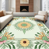 Vintage Botanical Medley Featuring Delicate Sunflower and Leaf Motifs (Yellow) - ODIKA