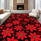 Poinsettia Bloom Mosaic with Ornamental Yuletide Flourishes(Red)