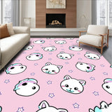 Novelty Kitty Theme Amusing Winter Celebration Floor Covering(Pink)