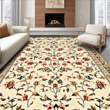 Ultra Soft Area Rug, Non Slip, Stain Resistant, Washable Area Rugs for Living Room, Bedroom, Vintage Floral Light Brown Living Room Rug(Beige)