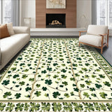 Delicate Green Leafy Print Style(Beige)