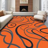 Abstract Smoke Trails Featuring Deep Grey And Black Tones(Orange)