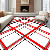Festive Tartan Plaid with Diagonal Overlapping Motifs(Red)
