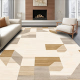 Whimsical Octagonal Beige Hues & Artistic Abstract Design(Beige)