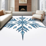 Snowflake Medallion Christmas Indoor Floor Winter Wonderland(Blue)