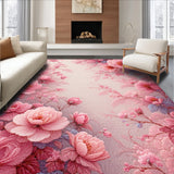 Ultra Soft Area Rug, Non Slip, Stain Resistant, Washable Area Rugs for Living Room, Bedroom, Floral Coquette Doom Decor(Pink)