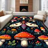 Ultra Soft Area Rug, Non Slip, Stain Resistant, Washable Area Rugs for Living Room, Bedroom, Witchy Black Farmhouse Living Room Non-Slip Rug(Red)