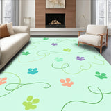 Adorable Kitten Paw Prints Trail Design Accent(Green)