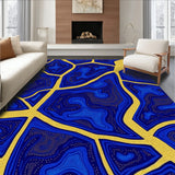 Opulent Crystalline Formation Abstract Art Design Accent(Blue)