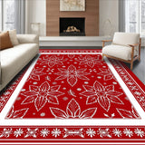 Festive Poinsettia Botanical Medallion Holiday Accent(Red)