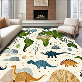 Beige Interactive with Dinosaur Figures and Artistic World Map(Green)