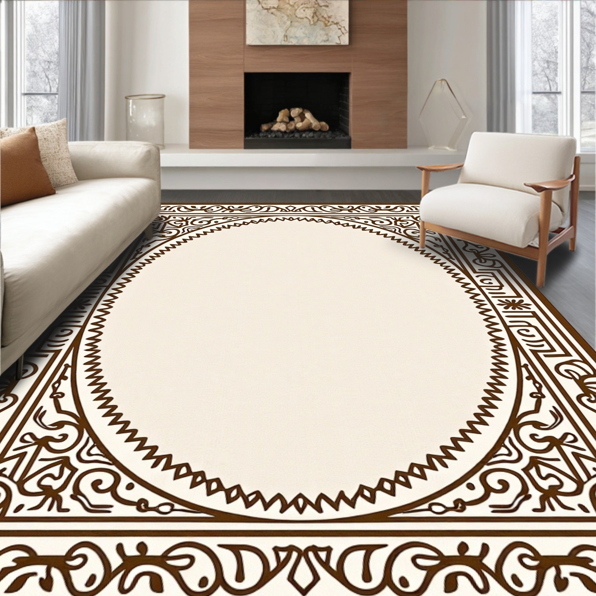 Botanical Garden Vines Scrollwork Intertwined Lattice (Brown) - ODIKA