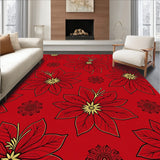 Ornate Poinsettia Bloom Design with Golden Accents(Red)