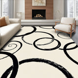 Abstract Brushstroke Artistic Swirl Contemporary Modern Elegant(Black)