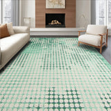 Green and White Quick Dry Chenille Rug Absorbent Non Slip(Green)