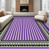Boho Striped Tapestry with Interlocking Zigzag Borders(Purple)