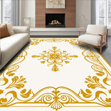 Blooming Botanical Garden Scrollwork Damask Transitional Swirl(Gold)