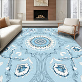 Lotus Bloom Medallion Motif Interlocking Floral (Blue) - ODIKA