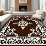 Artisan Lattice Motif with Interlocking and Stylized Paisley Forms(Brown)