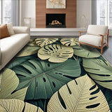 Ultra Soft Area Rug, Non Slip, Stain Resistant, Washable Area Rugs for Living Room, Bedroom, Tropical Monstera Non-Slip Hallway Decor(Green)