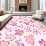 Enchanted Meadow Floral Mosaic with Petal Silhouettes and Botanical Whimsy (Pink) - ODIKA