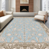 Flora Interlocking Damask Design(Blue)