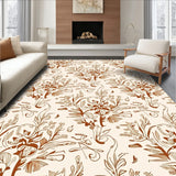 Whimsical Fern Interlocking Flourish and Autumn Petal Cascade(Beige)