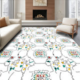 Hexagonal Mosaic Print Accent Base(White)