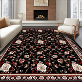 Floral Motif in Rich Color Contrast(Black)