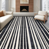 Chic Onyx and Chalk Stripe Floor(Black)