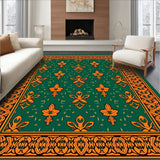 Celtic Knot Shamrock Design Floor Covering with Traditional Weaving(Green)