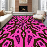 Abstract Kaleidoscope Tessellation with Radiating Starburst Motifs(Pink)